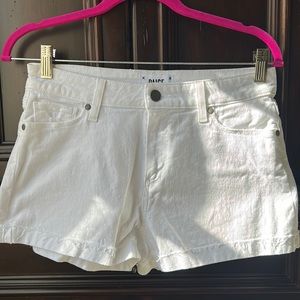 Paige cuffed white jean short.